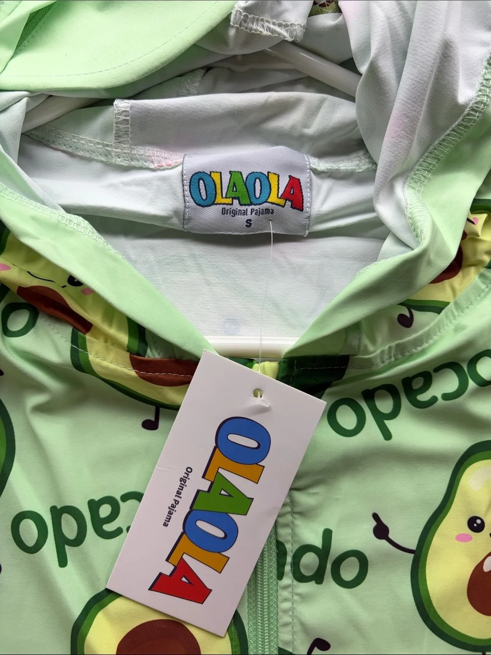 Kids Light Green Avocado Hooded Swim Coverup